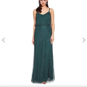 Adrianna Papell Art Deco Scalloped Beaded Gown